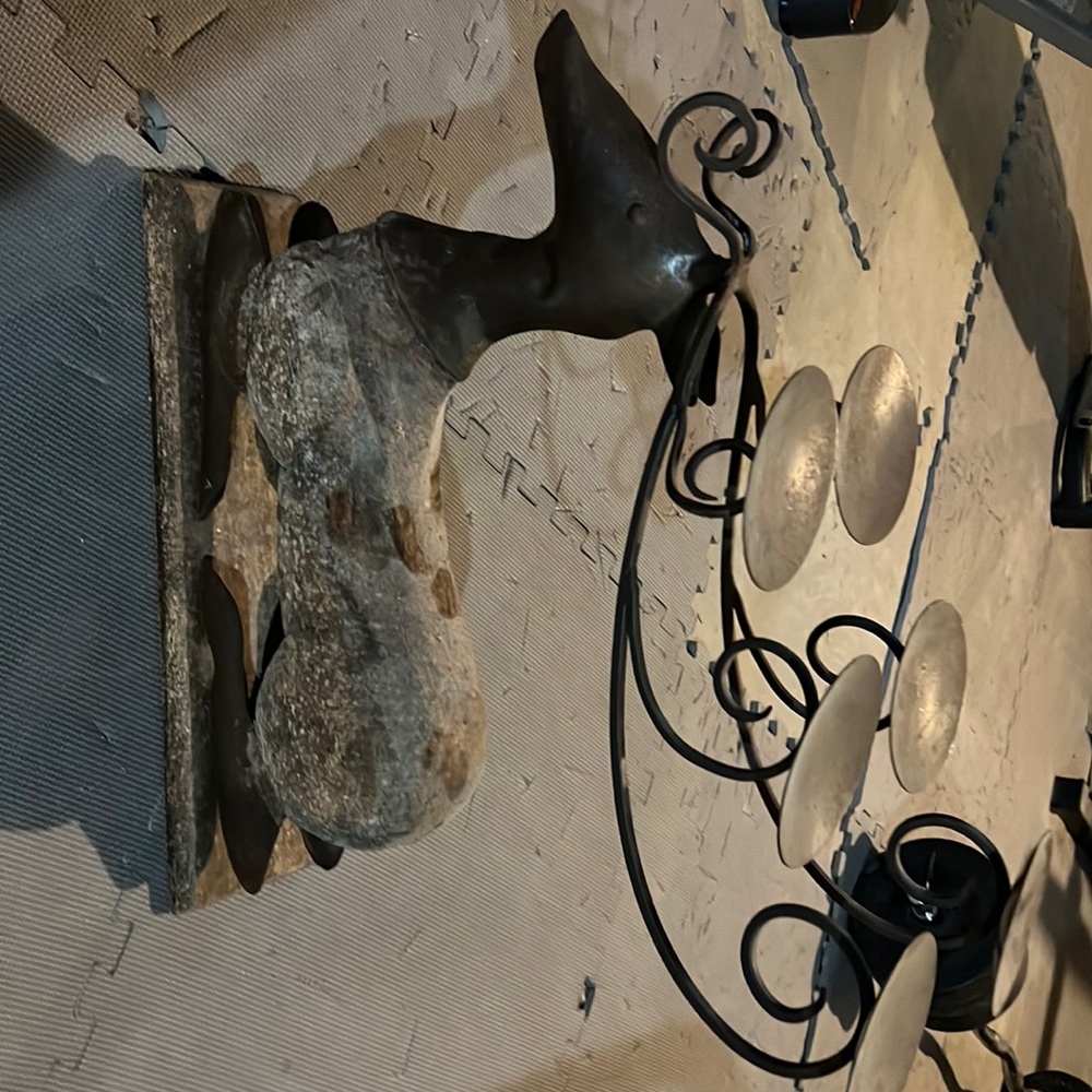 Two reindeer candle holders